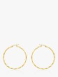IBB 9ct Gold Medium Faceted Hoop Earrings, Gold