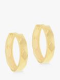 IBB 9ct Gold Faceted Hoop Earrings, Gold