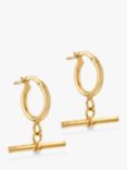 IBB 9ct Gold Creole T-Bar Hoop Earrings, Gold