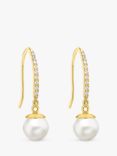 IBB 9ct Gold Pearl Drop Earrings, Gold