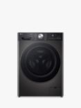 LG FWY996BCTN3 TurboWash™360° Freestanding Washer Dryer, 9kg/6kg Load, 1400rpm Spin, Platinum Black