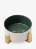 Field + Wander Ceramic Dog Bowl with Wooden Stand