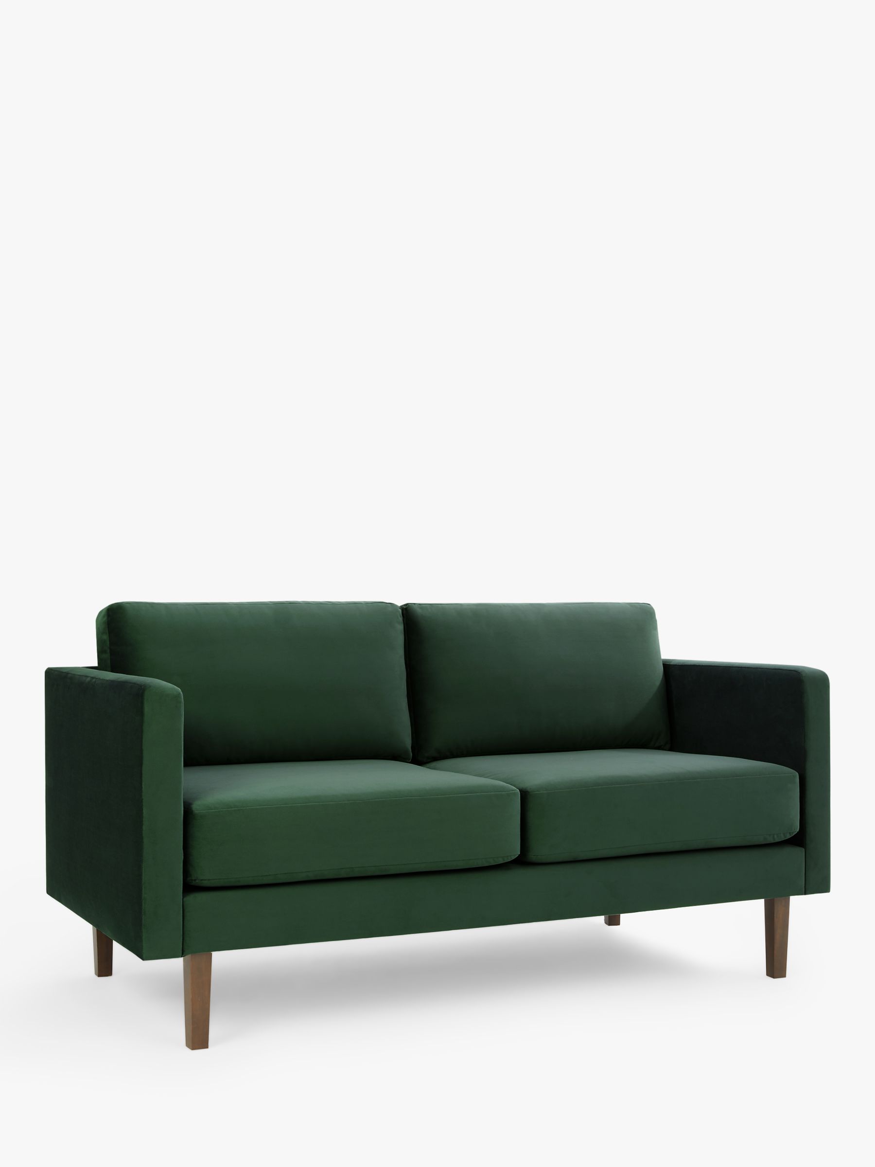 Eavis Range, John Lewis ANYDAY Eavis Medium 2 Seater Sofa, Dark Leg, Bottle Green Smooth Velvet