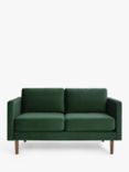 John Lewis ANYDAY Eavis Small 2 Seater Sofa, Dark Leg, Bottle Green Smooth Velvet