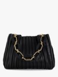 Dune Dominie Pleated Chain-Handle Slouch Bag, Black