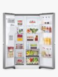 LG GSLV51PZXL Freestanding 60/40 Non-Plumbed American Fridge Freezer, Shiny Steel