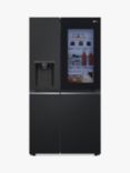 LG InstaView GSGV81EPLD Freestanding 60/40 Non-Plumbed American Fridge Freezer, Black