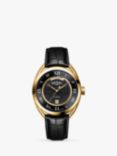 Rotary Men's Canterbury Analogue Leather Strap Watch, Gold/Black
