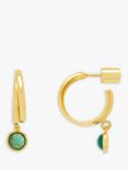 Estella Bartlett Green Onyx Drop Twisted Hoop Earrings, Gold