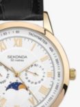 Sekonda Men's Armstrong Chronograph Moonphase Leather Strap Watch