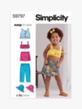 Simplicity Toddlers' Top, Skort, Pants and Hat Sewing Pattern, S9797