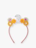 Stych Kids' Birthday Floral Gem Crown Headband, Pink, Age 3