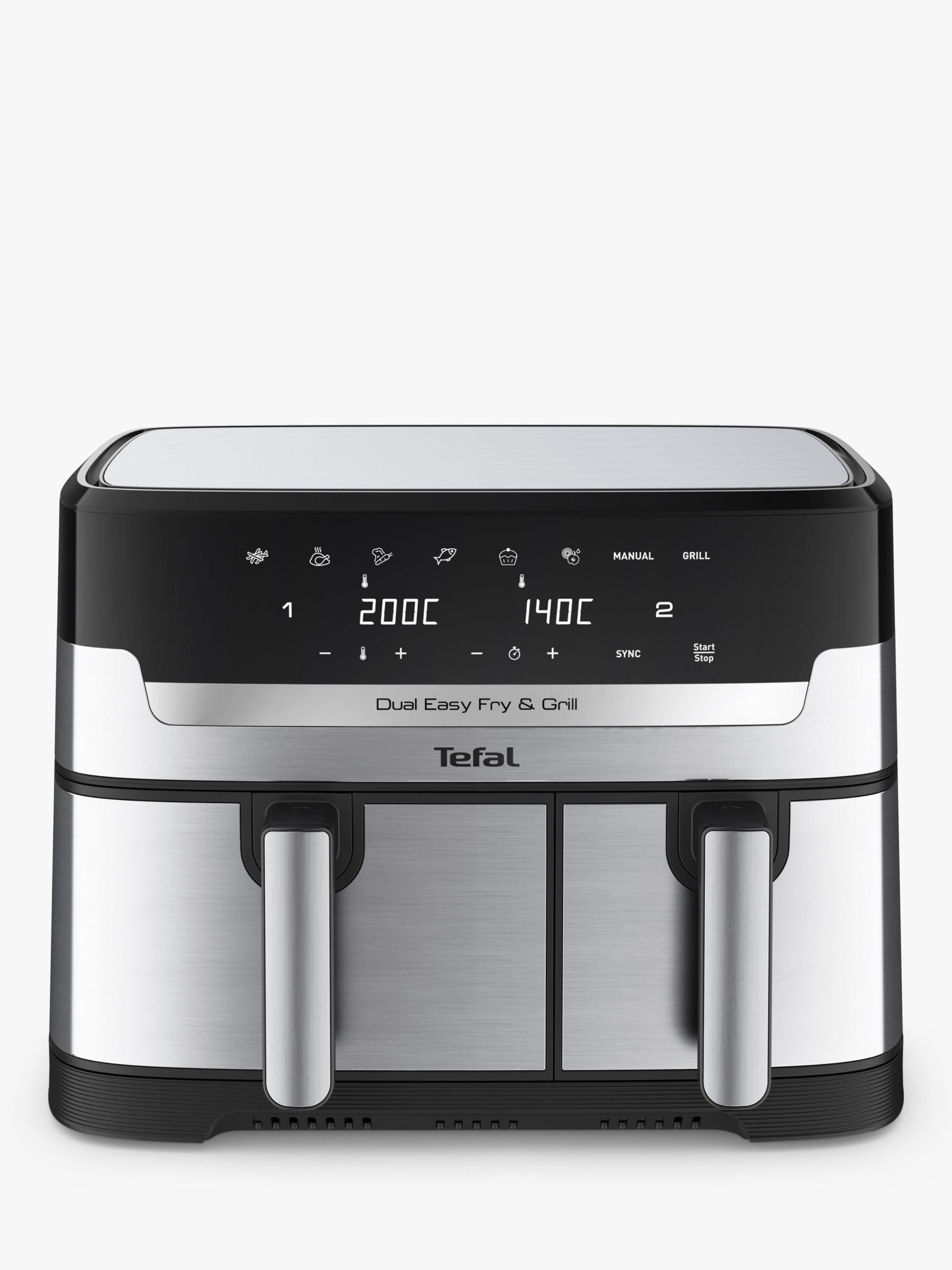 TEFAL Dual Easy Fry & Grill Air Fryer Stainless Steel, 8.3 L Capacity, Dual  Drawers, Combination Air Fryer & Grill EY905D28