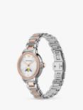 Emporio Armani AR11567 Women's Moonphase Embellished Bracelet Strap Watch, Silver/Rose Gold