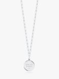 Recognised You Are Enough Popon Smooth Pendant Necklace, Silver