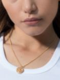 Monica Vinader Ziggy Round Pendant Necklace, Gold