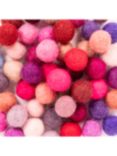 Habico Wool Felt Balls, Pack of 50, Pink/Red