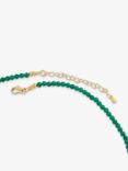 Deborah Blyth Green Agate Beaded Nugget Charm Necklace, Gold