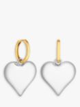 Jon Richard Two Tone Statement Heart Earrings, Gold/Silver