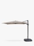KETTLER Free Arm Square Garden Parasol with Base, 2.5m, Stone
