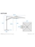 KETTLER Free Arm Square Garden Parasol with Base, 2.5m, Stone