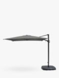 KETTLER Free Arm Square Garden Parasol with Base, 2.5m, Slate