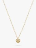 Coach Heart Pendant Paperclip Chain Necklace, Gold