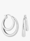 Astrid & Miyu Illusion Dome Hoop Earrings, Silver