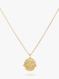 LARNAUTI Spinning Coin Pendant Necklace, Gold