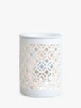 Glass & Wick Lattice Ceramic Wax Melt Burner, White