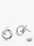 Kit Heath Entwine Helix Wrap Pave Cubic Zirconia Stud Earrings, Silver
