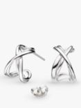 Kit Heath Infinity Stud Hoop Earrings, Silver