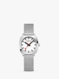 Mondaine MSL.31110.SM Women's Petite Cushion Mesh Strap Watch, Silver