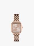 Olivia Burton Women's Grosvenor Square Sunray Dial Crystal Bracelet Strap Watch, Rose Gold