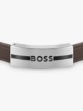 BOSS Men's Luke Leather Bracelet, Brown