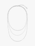 Orelia Luxe Multi Row Layering Chain Necklace, Silver
