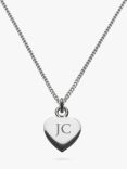 Tales From The Earth Kids' Personalised Heart Pendant Necklace, Silver