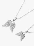 Tales From The Earth Parent & Child Wings Pendant Necklace Set, Silver