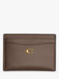 Coach Leather Card Case, Dark Stone