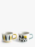 MissPrint Mountains Fine China Mug, Set of 2, 350ml, Yellow/Multi