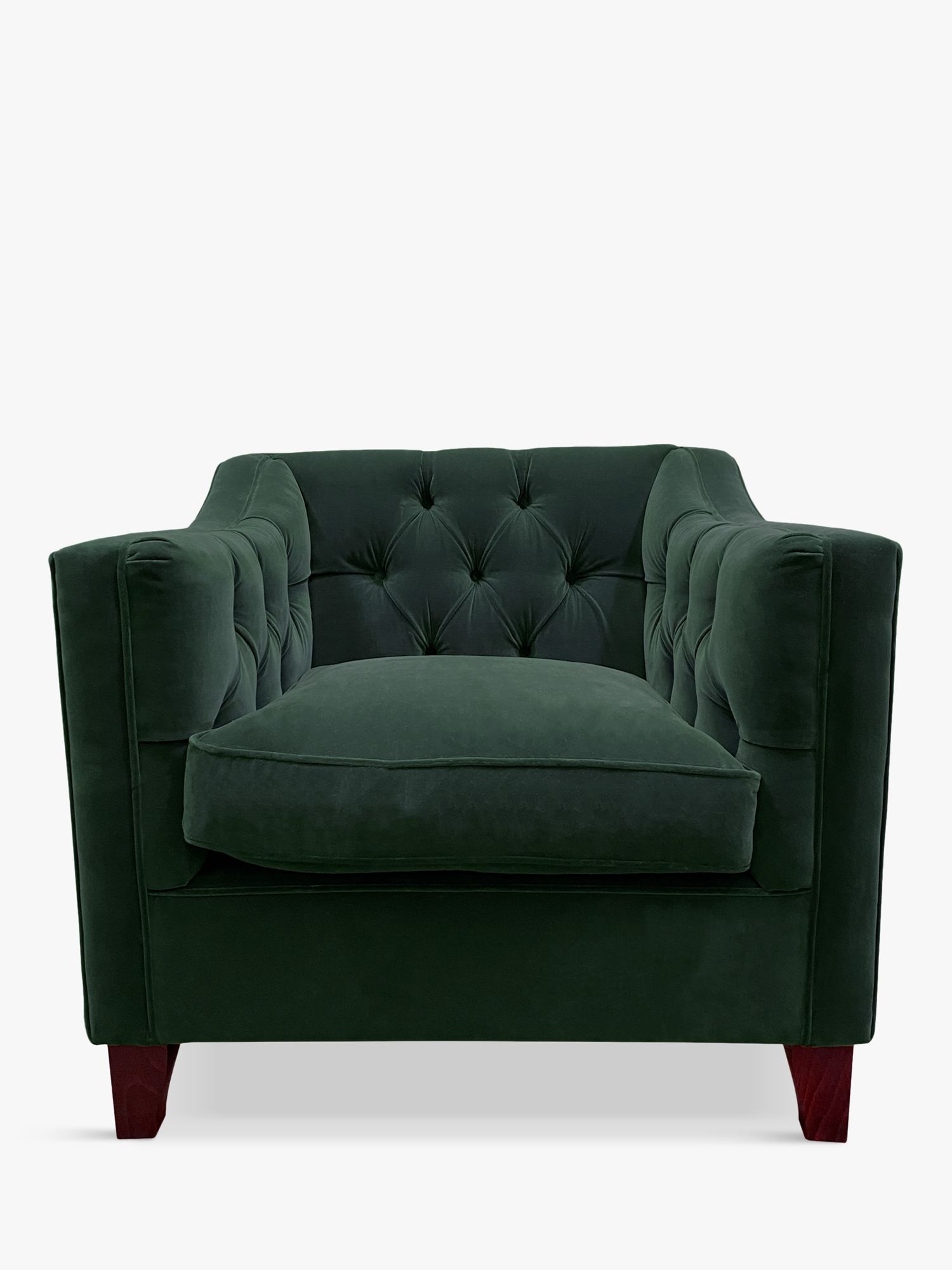 Garrick Range, Tetrad Canterbury Velvet Armchair, Dark Leg, Teal Green Velvet