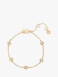 kate spade new york Cubic Zirconia Charm Bracelet, Gold/Clear