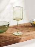 John Lewis White Rim Wine Glass, 350ml, Green/White