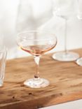 John Lewis White Rim Coupe Cocktail Glass, 290ml, Pink/White