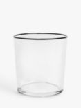 John Lewis ANYDAY Rim Glass Tumbler, 380ml, Black/Clear