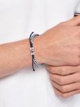 Tommy Hilfiger Men's Braided Bracelet, Silver/Blue