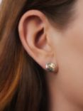 Lauren Ralph Lauren Sterling Silver Regal Round Stud Earrings, Silver/Gold