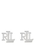 Lauren Ralph Lauren Sterling Silver Rope Texture Logo Initial Stud Earrings, Silver
