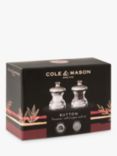 Cole & Mason Button Precision+ Acrylic Salt and Pepper Mills Set, Clear