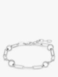 Simply Silver Paperlink & Ball Chain Bracelet, Silver